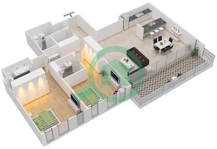 المخططات الطابقية لتصميم النموذج / الوحدة 8-2/102 شقة 2 غرفة نوم - بلوواترز ريزيدينسز المخططات الطابقية لتصميم النموذج / الوحدة 8-2/102 شقة 2 غرفة نوم - بلوواترز ريزيدينسز