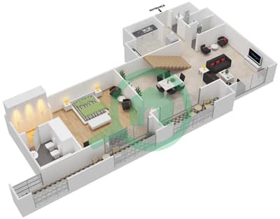 Al Fahad Tower 1 - 3 Bed Apartments Type B,C Floor plan