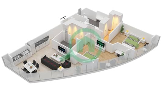 The Opus - 2 Bedroom Apartment Type/unit RB/309 Floor plan