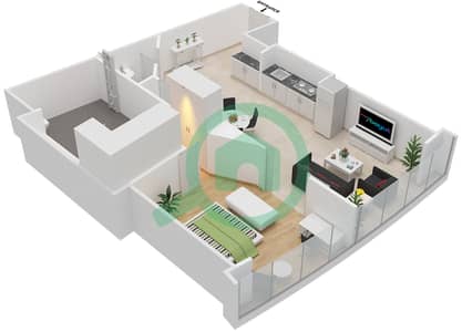 The Opus - 1 Bedroom Apartment Type/unit RB/307 Floor plan