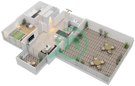 The Atria - 1 Bedroom Apartment Type 1A6 Floor plan