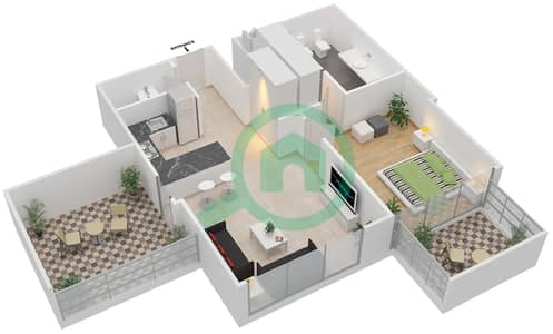 The Atria - 1 Bedroom Apartment Type 1A4 Floor plan