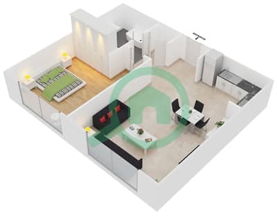 Mayfair Tower - 1 Bed Apartments Type C,G Floor plan