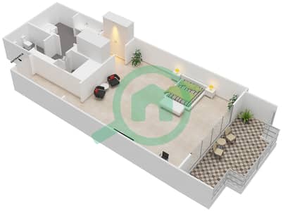 المخططات الطابقية لتصميم النموذج 1 شقة استوديو - بالازو فيرساتشي
