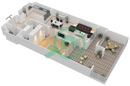 Manazel Al Khor - 1 Bed Apartments Unit G-24 Floor plan