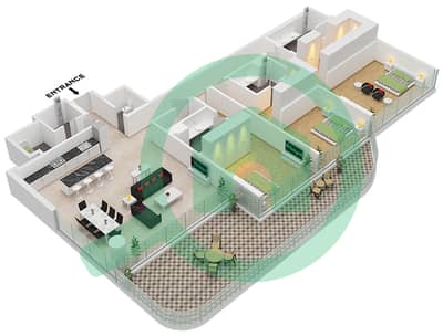 Serenia Living Tower 2 - 3 卧室公寓类型2-B戶型图