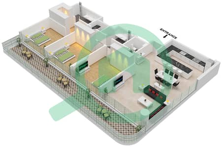 Serenia Living Tower 2 - 3 卧室公寓类型3戶型图