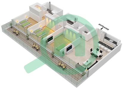 Serenia Living Tower 2 - 3 卧室公寓类型4-A戶型图