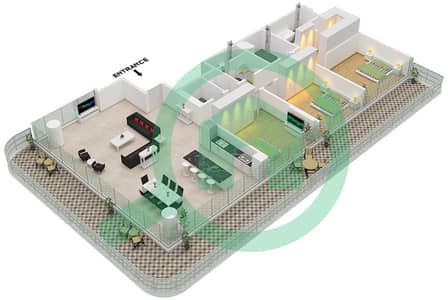 Serenia Living Tower 2 - 3 卧室公寓类型5-A戶型图