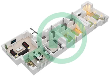 溪畔玫瑰柔情2号大厦 - 4 卧室公寓单位2 FLOOR 11戶型图