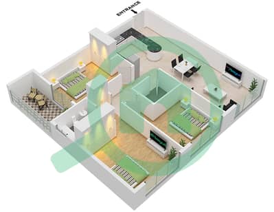 Armada Tower 3 - 3 Bed Apartments Type A Floor plan