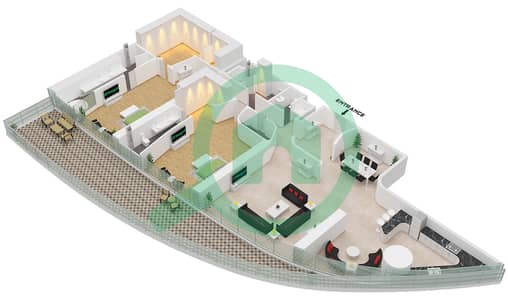 Bugatti Residences by Binghatti - 2 卧室公寓单位5 FLOOR 5戶型图