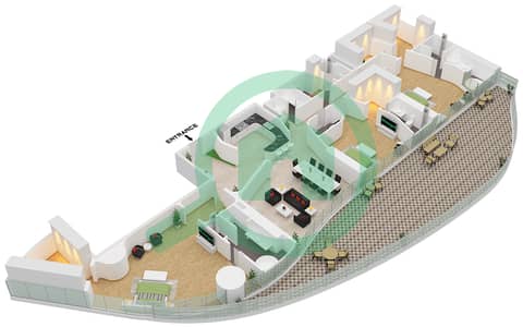 Bugatti Residences by Binghatti - 3 卧室公寓单位1 FLOOR 14戶型图