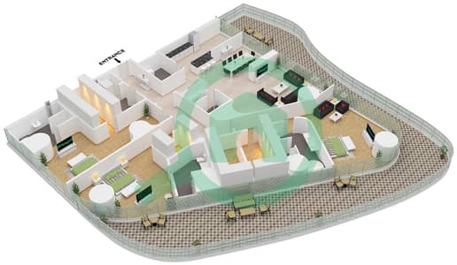 Bugatti Residences by Binghatti - 3 卧室公寓单位3 FLOOR 30-31戶型图