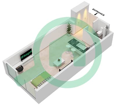 المخططات الطابقية لتصميم النموذج C شقة استوديو - ذا باي ريزيدنس