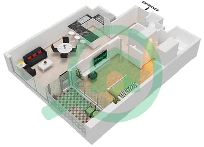 The Bay Residence - 1 Bedroom Apartment Type A-1 Floor plan