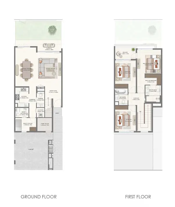 3 BR floor plan