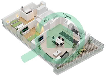 格罗夫画廊景致公寓 - 2 卧室公寓类型B戶型图