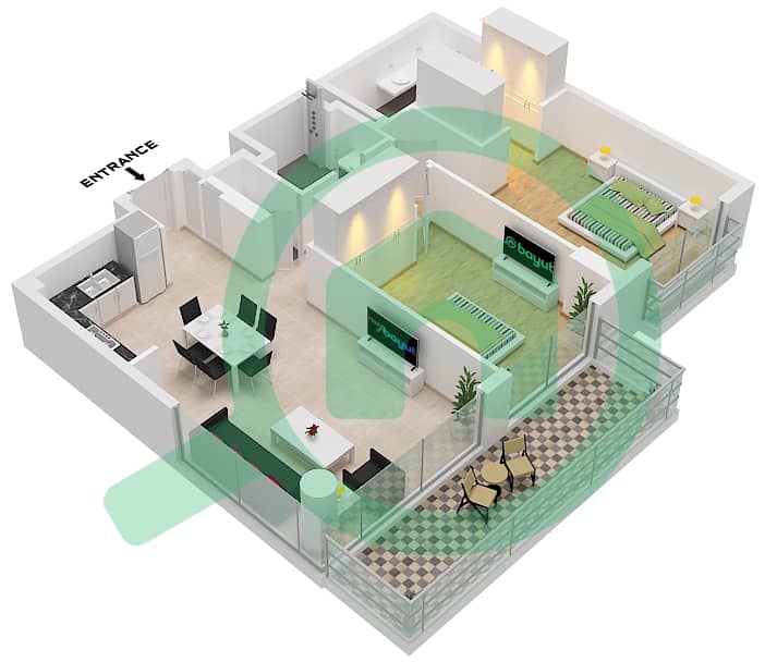 常春藤公寓大楼 - 2 卧室公寓类型／单位B2 / UNIT 15-17戶型图 Type B2 Unit 15 Floor 7
  Type B2 Unit 17 Floor 2-6 interactive3D