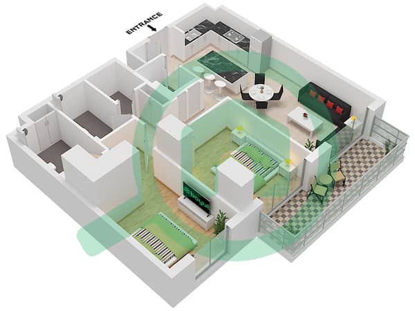 Type B Unit 18 Floor 2-5,Type B Unit 20 Floor 1