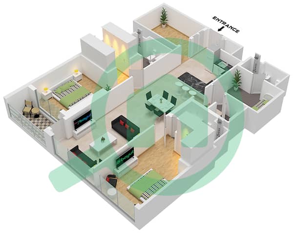 Type E Unit 1 Floor 10-19,22-33