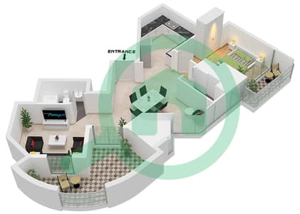 New Dubai Gate 1 - 1 Bed Apartments Type B Floor plan