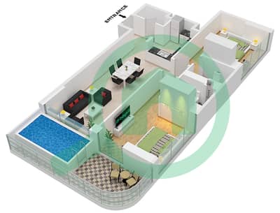 Samana Ivy Gardens 2 - 2 Bedroom Apartment Type B Floor plan