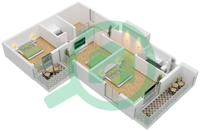 Type 3D2-3 / Unit G02 Upper Floor
