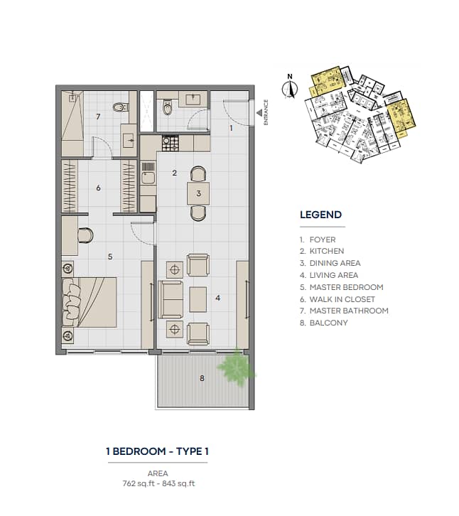 2 1 BR Floor PLan. png