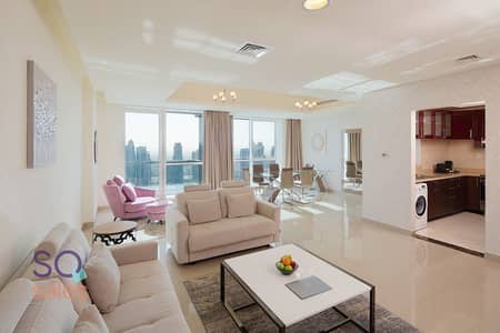 1 Bedroom Hotel Apartment for Rent in Dubai Marina, Dubai - One Bedroom Deluxe - Living area view2. jpg