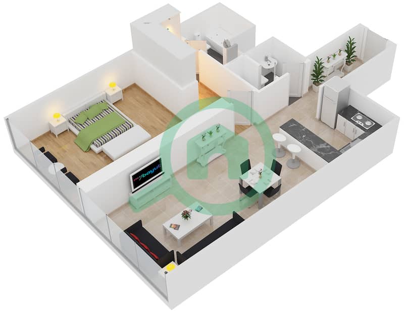 Floor plans for Unit 10,11 1bedroom Apartments in The