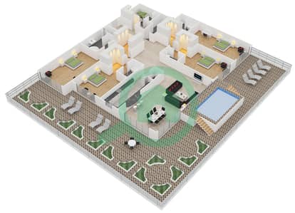 Kempinski Palm Residence - 4 Bed Apartments Unit F2 Floor plan