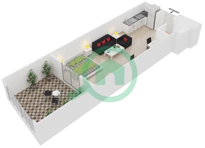 Masaar Residence - Studio Apartment Unit 5 Floor plan