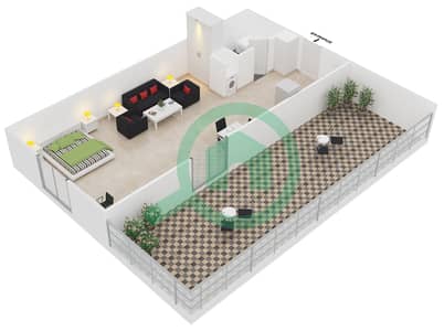Masaar Residence - Studio Apartment Unit 9 Floor plan