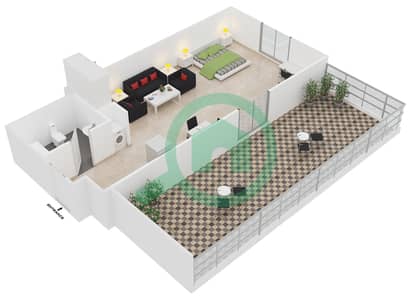 Masaar Residence - Studio Apartment Unit 8A Floor plan