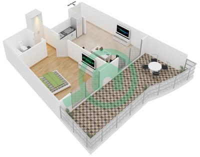Кнайтсбридж Корт - Апартамент 1 Спальня планировка Единица измерения R-14