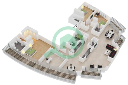 The Lofts West - 3 Bed Apartments Suite 1 Floor 30 Floor plan