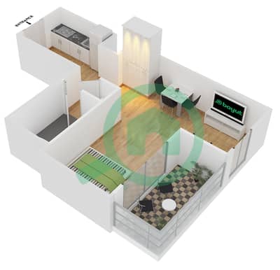 Claren Tower 1 - Studio Apartment Suite 7 FLOOR 4-16 Floor plan