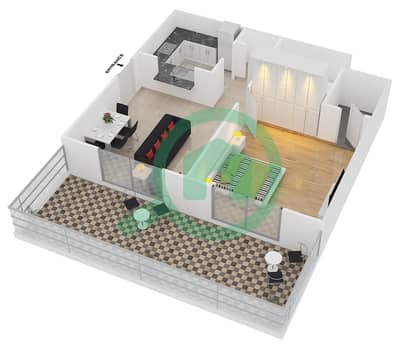 Claren Tower 1 - 1 Bed Apartments Suite 5 Floor 2 Floor plan