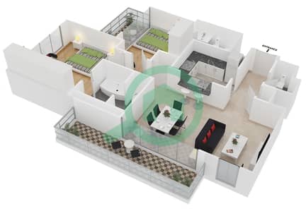 Standpoint Tower 2 - 2 Bedroom Apartment Suite 11 FLOOR 1-4 Floor plan