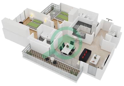 Standpoint Tower 2 - 2 Bed Apartments Suite 11 Floor 1-4 Floor plan