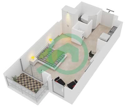 Standpoint Tower 1 - Studio Apartment Suite 8 FLOOR 1-4 Floor plan