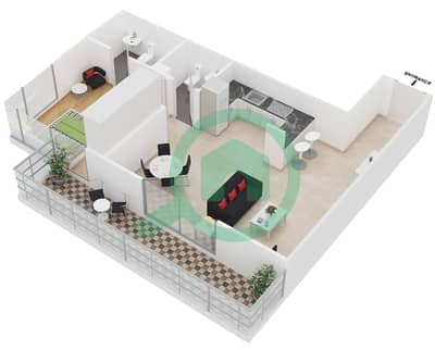 Eden Gardens - 1 Bedroom Apartment Unit 3,12 Floor plan