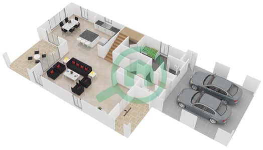 المخططات الطابقية لتصميم النموذج 4 فیلا 4 غرف نوم - بالما