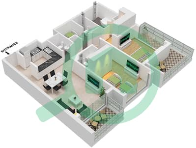 Avenue Residence 6 - 2 Bedroom Apartment Unit 9 FLOOR 2,4,6,8 Floor plan