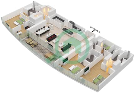 Jumeirah Living Business Bay - 3 Bedroom Apartment Type/unit C / UNIT 2 FLOOR 11-15 Floor plan