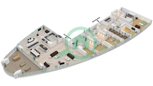 朱美拉商业湾极享生活公寓 - 4 卧室顶楼公寓类型／单位SIMPLEX / UNIT 1 FLOOR 31戶型图