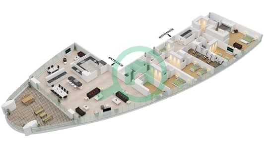Jumeirah Living Business Bay - 4 Bedroom Penthouse Type/unit SIMPLEX / UNIT 1 FLOOR 32 Floor plan