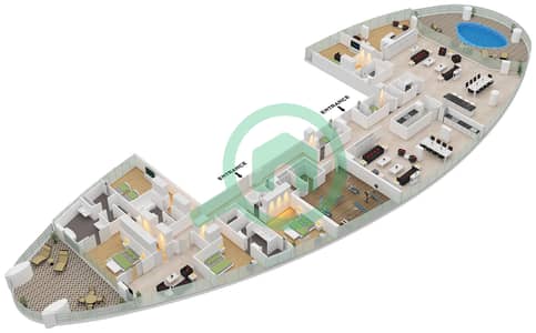 Jumeirah Living Business Bay - 5 Bedroom Penthouse Type/unit A / UNIT 1 FLOOR 35 Floor plan