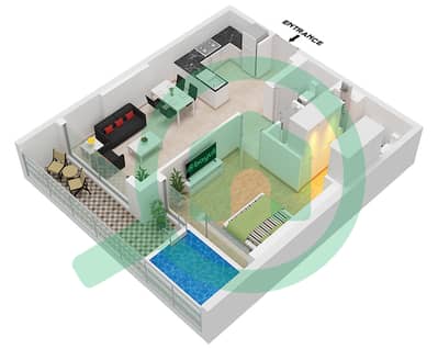 萨马纳浪潮2号公寓大楼 - 1 卧室公寓单位07戶型图